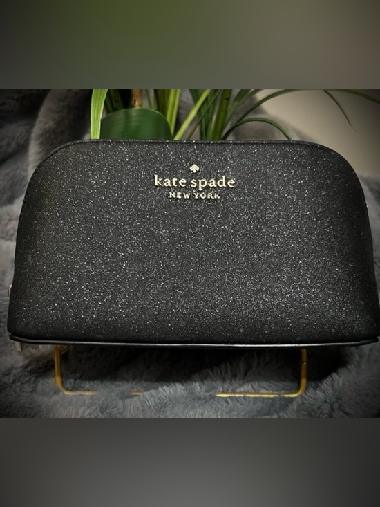 kate spade Handbags - kate spade black glitter cosmetic pouch